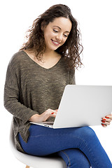 Image showing Woman working with a laptop