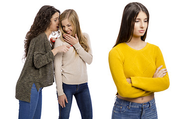 Image showing Teenage girls gossiping