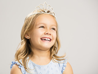 Image showing Cute little princess laughing