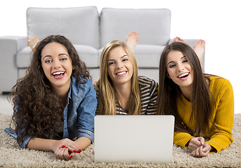 Image showing Girls studying at home 