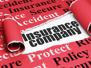 Image showing Insurance concept: black text Insurance Company under the piece of  torn paper