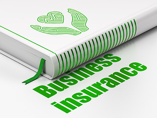 Image showing Insurance concept: book Heart And Palm, Business Insurance on white background