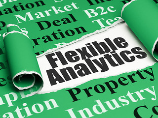 Image showing Business concept: black text Flexible Analytics under the piece of  torn paper