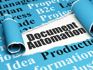 Image showing Business concept: black text Document Automation under the piece of  torn paper