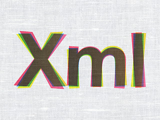Image showing Software concept: Xml on fabric texture background