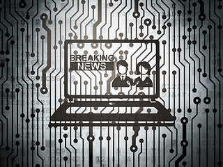 Image showing News concept: circuit board with Breaking News On Laptop