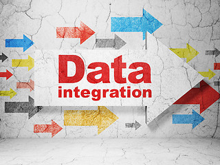 Image showing Information concept: arrow with Data Integration on grunge wall background