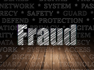 Image showing Protection concept: Fraud in grunge dark room