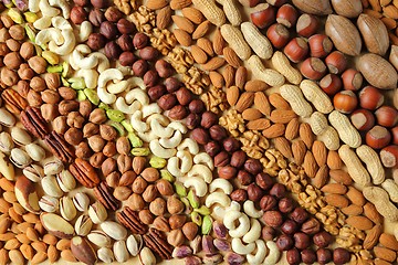 Image showing Varieties of nuts.