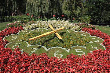 Image showing flowers clock in bomehian city Podebrady
