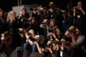 Image showing Abstract blurred photographers and reporters