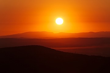 Image showing Sunrise Hilly Landscape