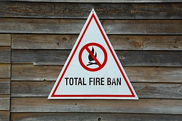 Image showing Fire Ban Sign