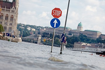 Image showing Flooded street in Budapest