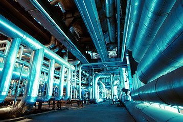 Image showing Blue toned interior industrial background.