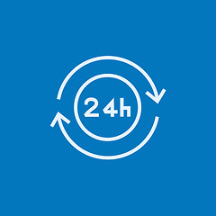 Image showing Service 24 hrs line icon.