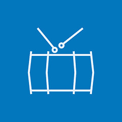 Image showing Drum with sticks line icon.