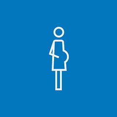 Image showing Pregnant woman line icon.
