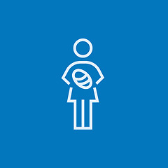 Image showing Woman holding baby line icon.