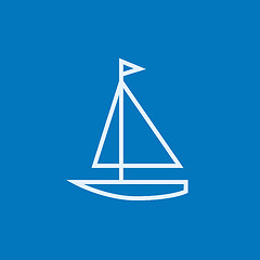 Image showing Sailboat line icon.