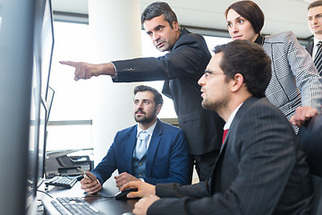 Image showing Business team working in corporate office.