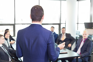 Image showing Corporate business team office meeting.