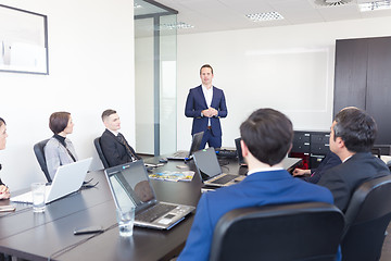 Image showing Corporate business team office meeting.