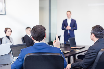 Image showing Corporate business team office meeting.