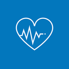 Image showing Heart with cardiogram line icon.