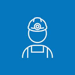 Image showing Coal miner line icon.