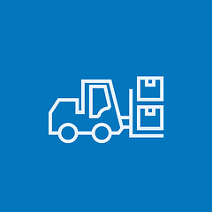 Image showing Forklift line icon.