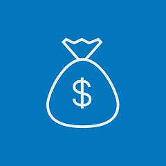 Image showing Money bag line icon.