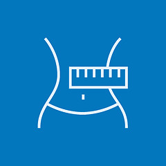 Image showing Waist with measuring tape line icon.