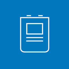 Image showing Heart defibrillator line icon.