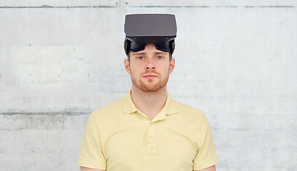 Image showing man in virtual reality headset or 3d glasses