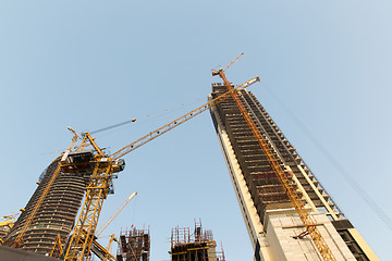 Image showing building of skyscraper in Dubai city