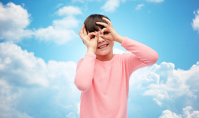 Image showing happy little girl making faces and having fun