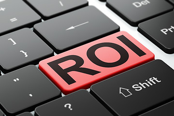 Image showing Finance concept: ROI on computer keyboard background