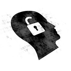 Image showing Business concept: Head With Padlock on Digital background