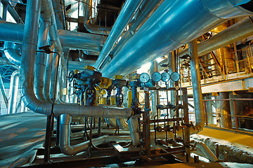 Image showing Blue toned interior industrial background.