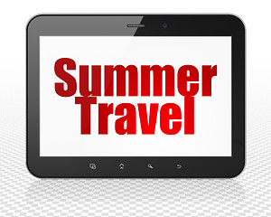 Image showing Travel concept: Tablet Pc Computer with Summer Travel on display