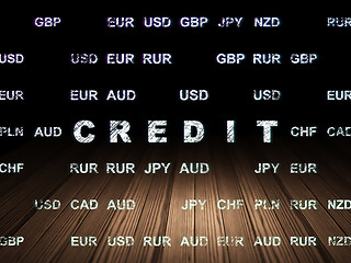 Image showing Currency concept: Credit in grunge dark room