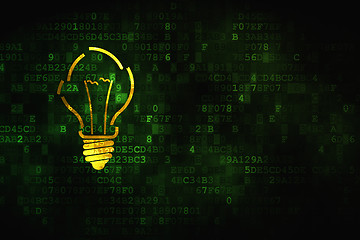 Image showing Business concept: Light Bulb on digital background