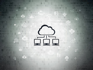 Image showing Cloud technology concept: Cloud Network on Digital Paper background