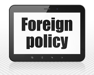 Image showing Politics concept: Tablet Pc Computer with Foreign Policy on display