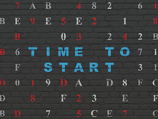 Image showing Time concept: Time to Start on wall background