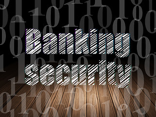 Image showing Protection concept: Banking Security in grunge dark room