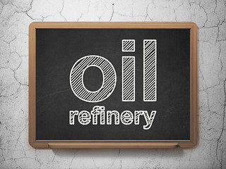 Image showing Manufacuring concept: Oil Refinery on chalkboard background