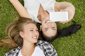 Image showing Best friends taking selfies