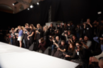Image showing blurred image of group audience at fashion show stage